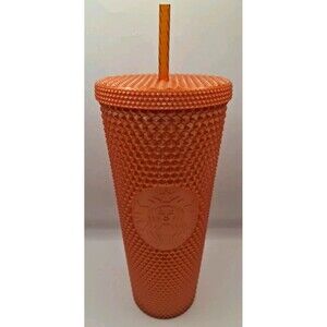 Starbucks 2021 Fall Orange Studded Plastic Cold Cup Venti 24OZ Limited Tumbler